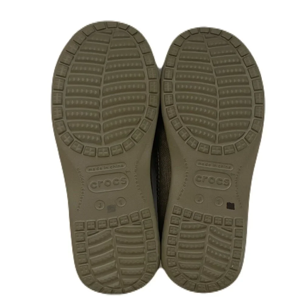 Crocs Santa Cruz II Loafers Youth Size J1 Unisex Khaki Slip on Shoes